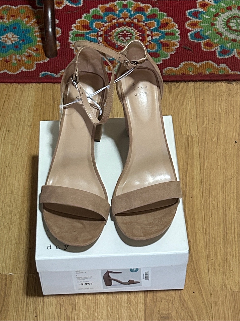 Women's Taupe Emma Suede Ankle-Strap Block Heel Sandals Size 12W NWB